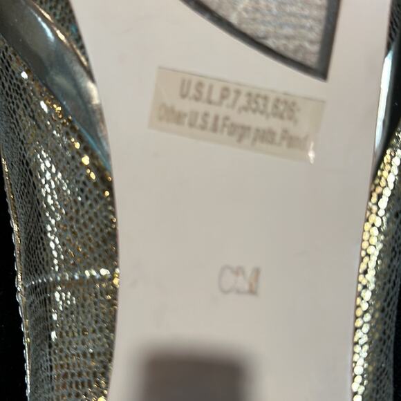 Marc fisher metallic textured gold 4.5” stiletto heel shoes 1” platform size 6 - Picture 9 of 9